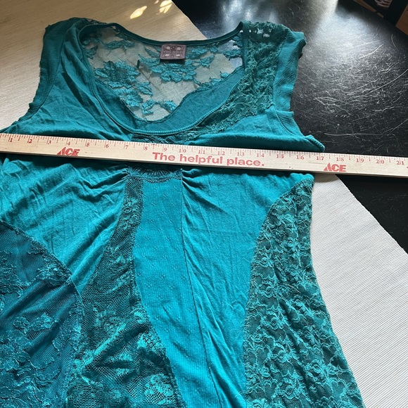 Free People turquoise top Sz L - Picture 4 of 6